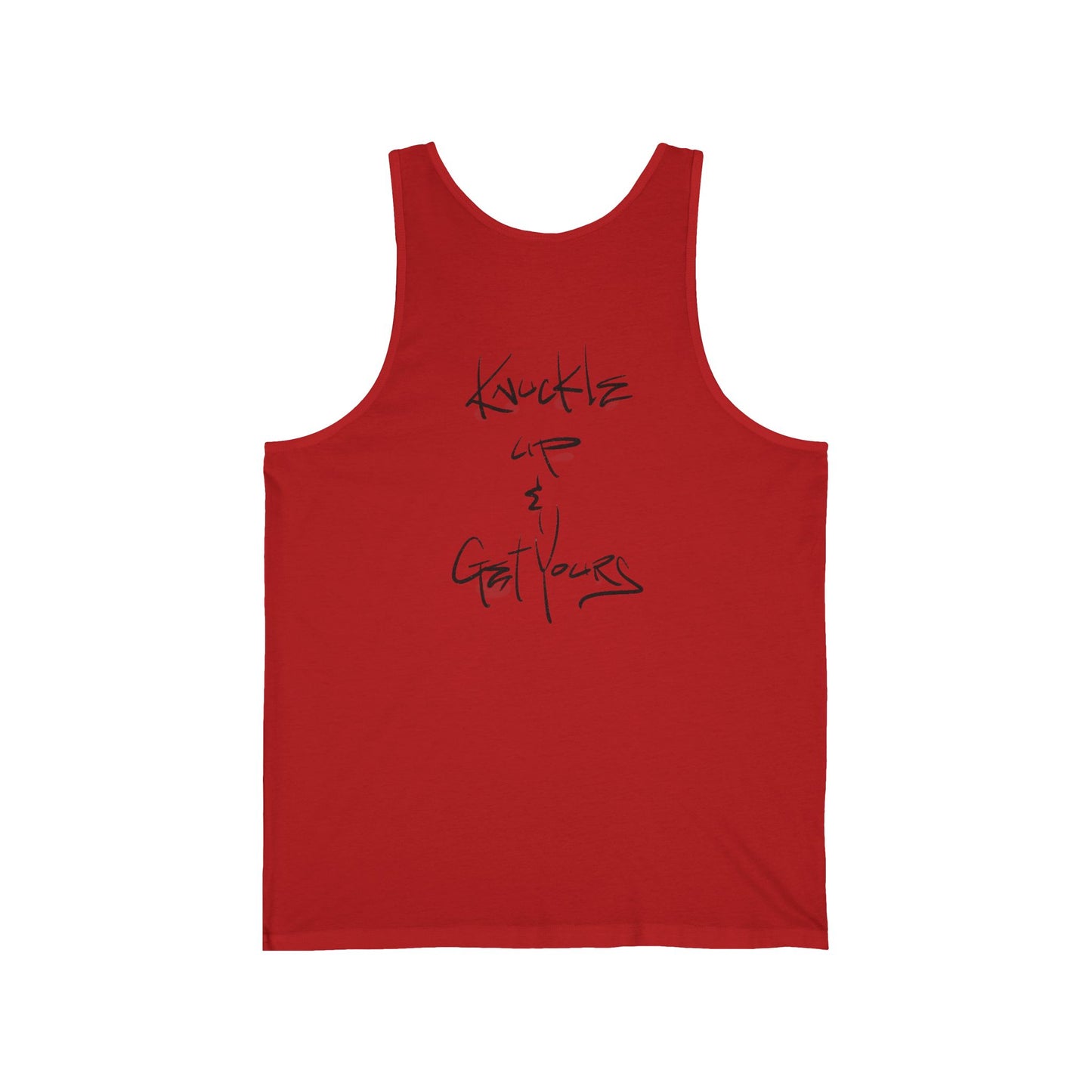 Knuckle Up & Get Yours Tank — Minimalist Hand-Drawn Boxing Graphic Tank Top