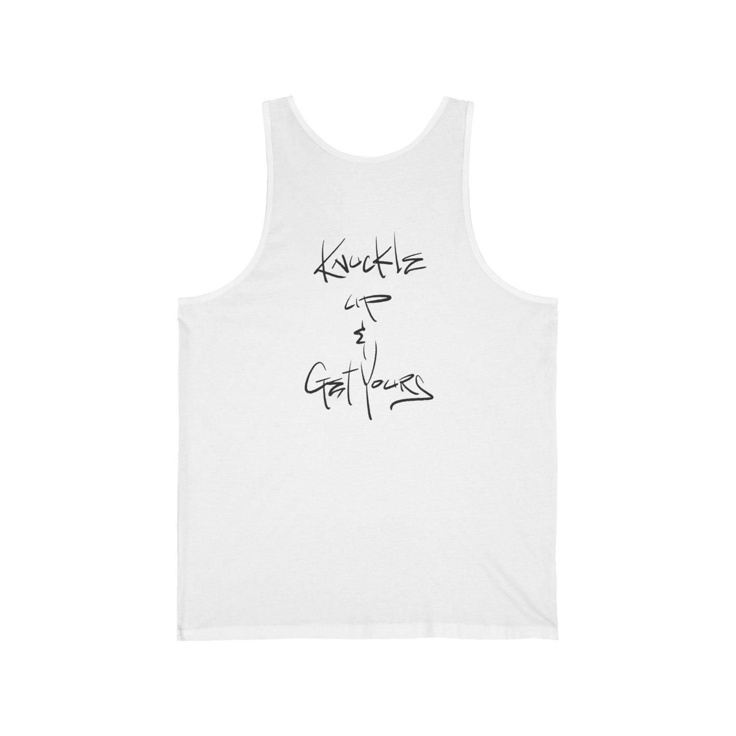 Knuckle Up & Get Yours Tank — Minimalist Hand-Drawn Boxing Graphic Tank Top