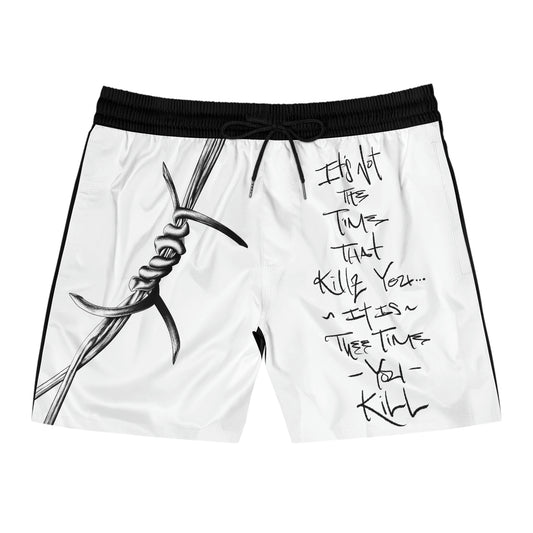 Barbwire Mid-Length Swim Shorts - 8INEXPRESSIONZ.ART