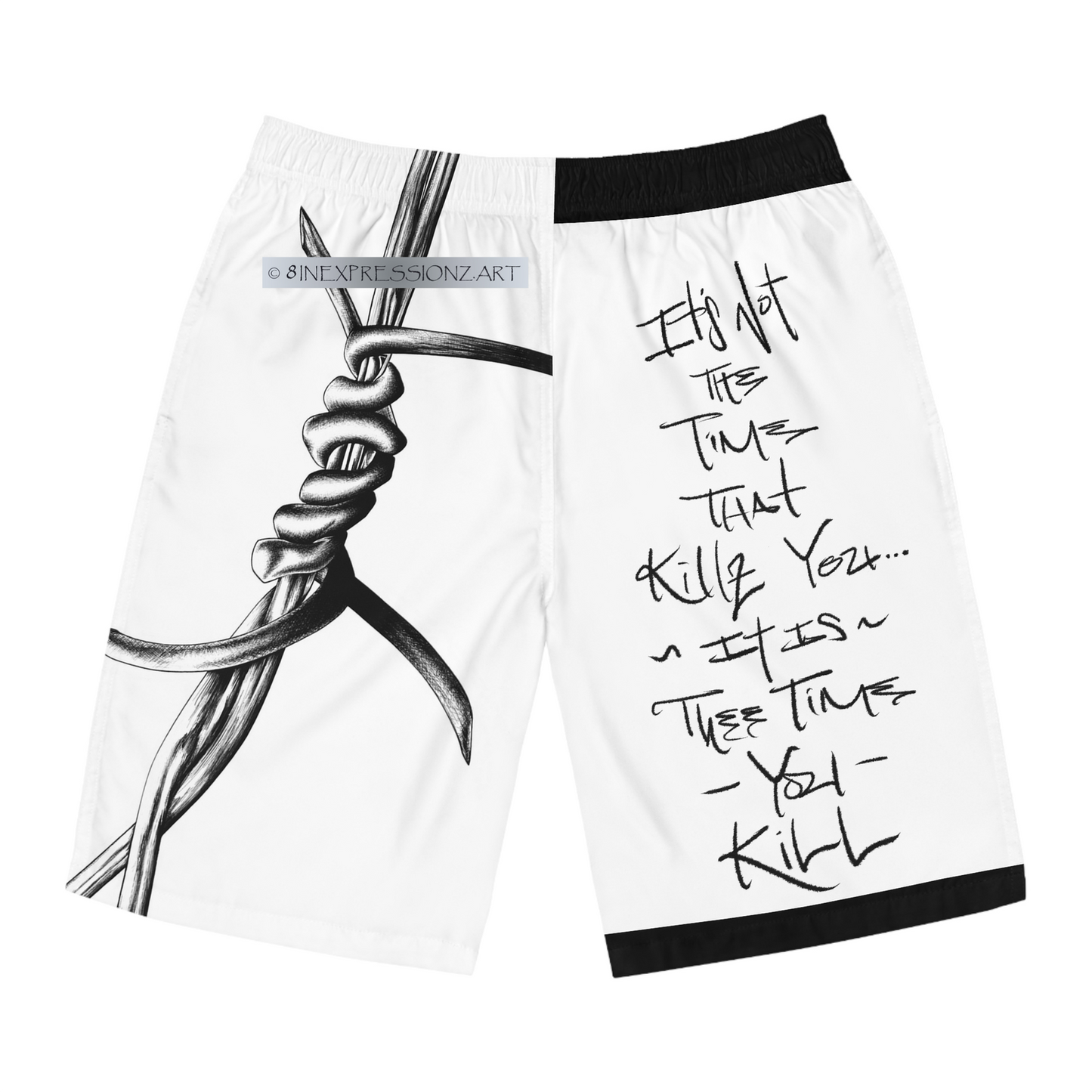 Barbwire Men's Board Shorts - 8INEXPRESSIONZ.ART