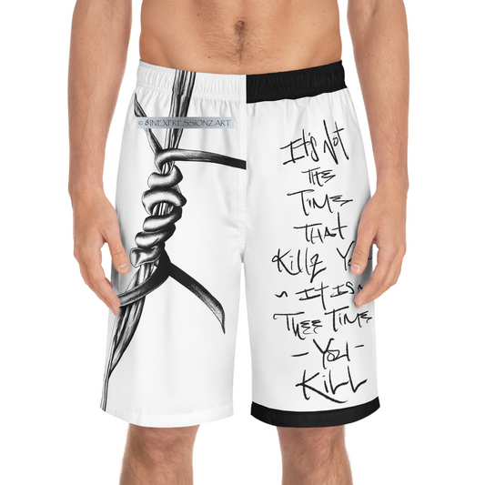 Barbwire Men's Board Shorts - 8INEXPRESSIONZ.ART