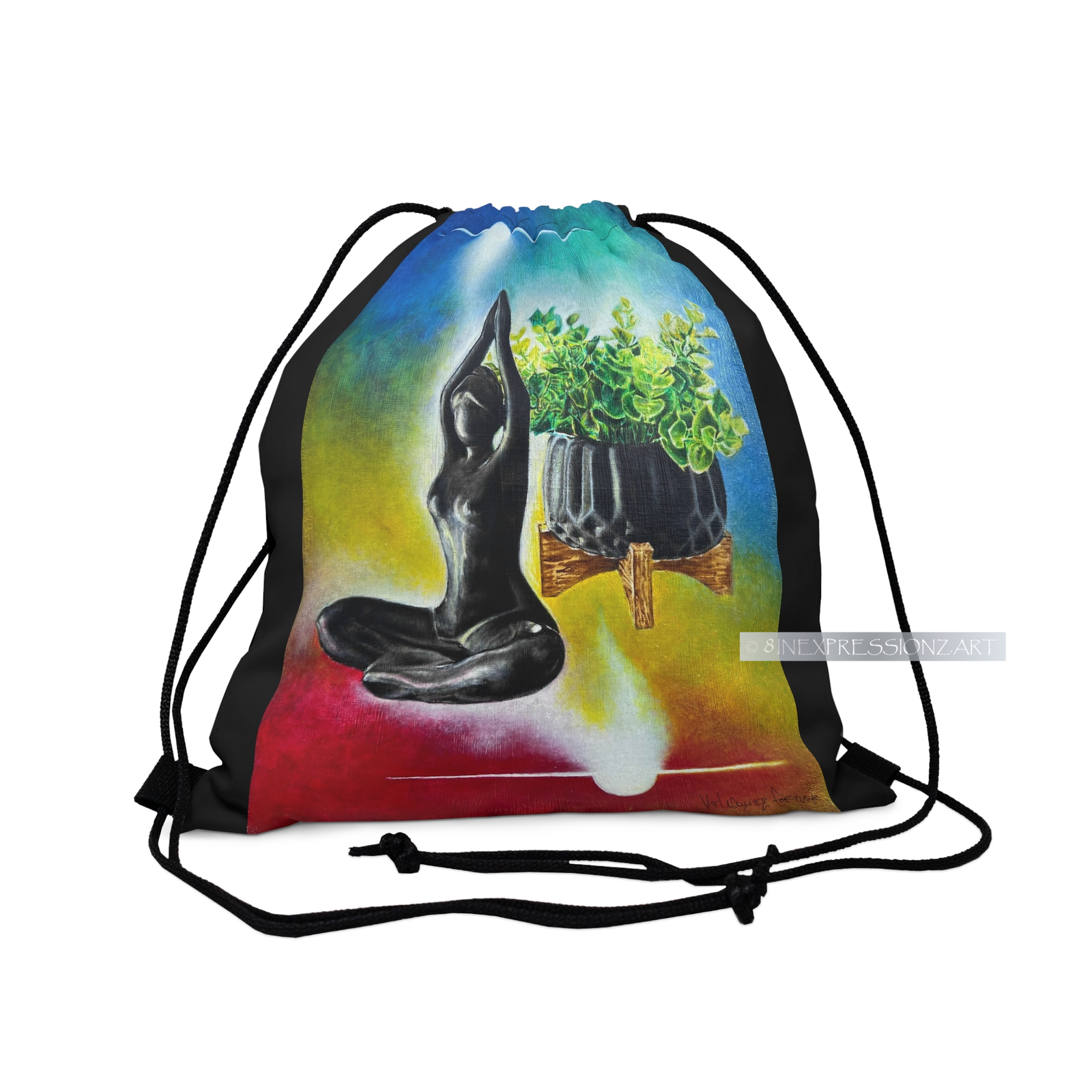 Contentment Drawstring Bag - 8INEXPRESSIONZ.ART