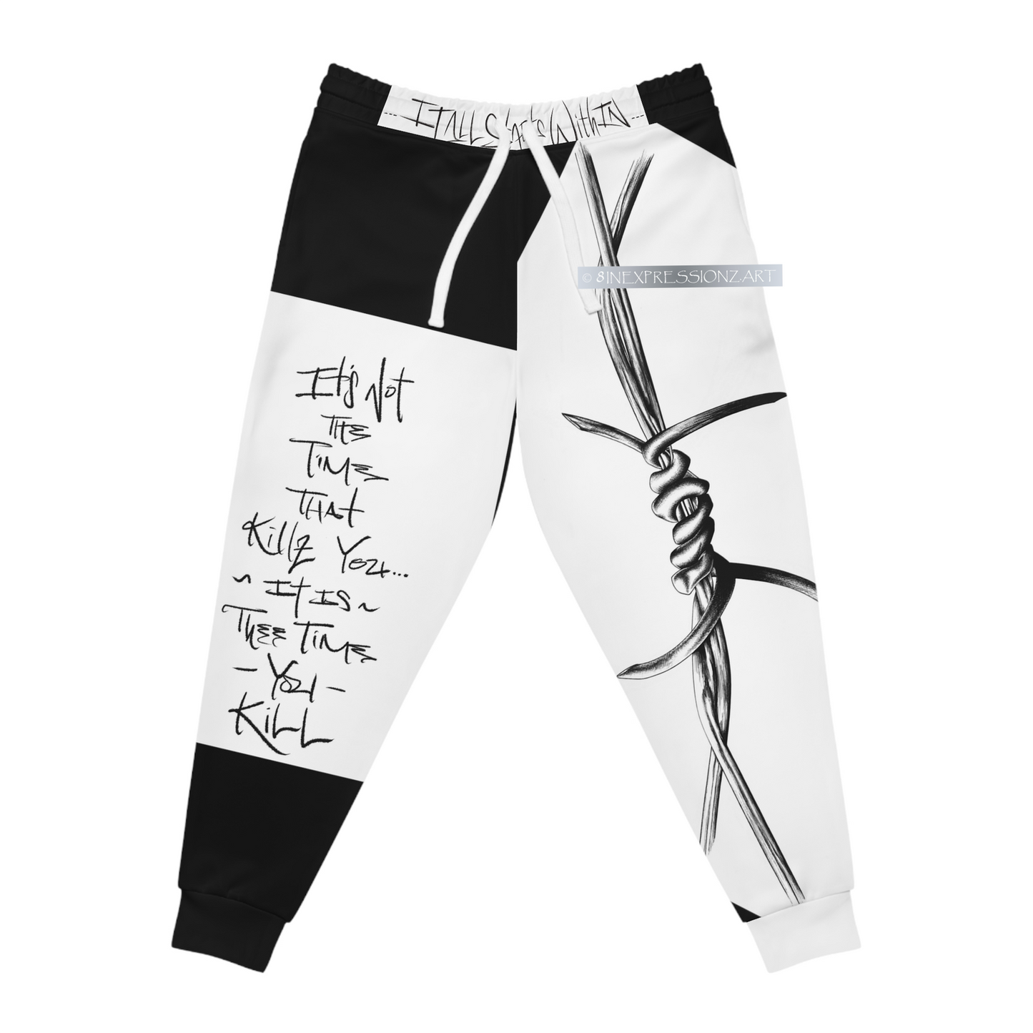 Barbwire Unisex Athletic Joggers - 8INEXPRESSIONZ.ART