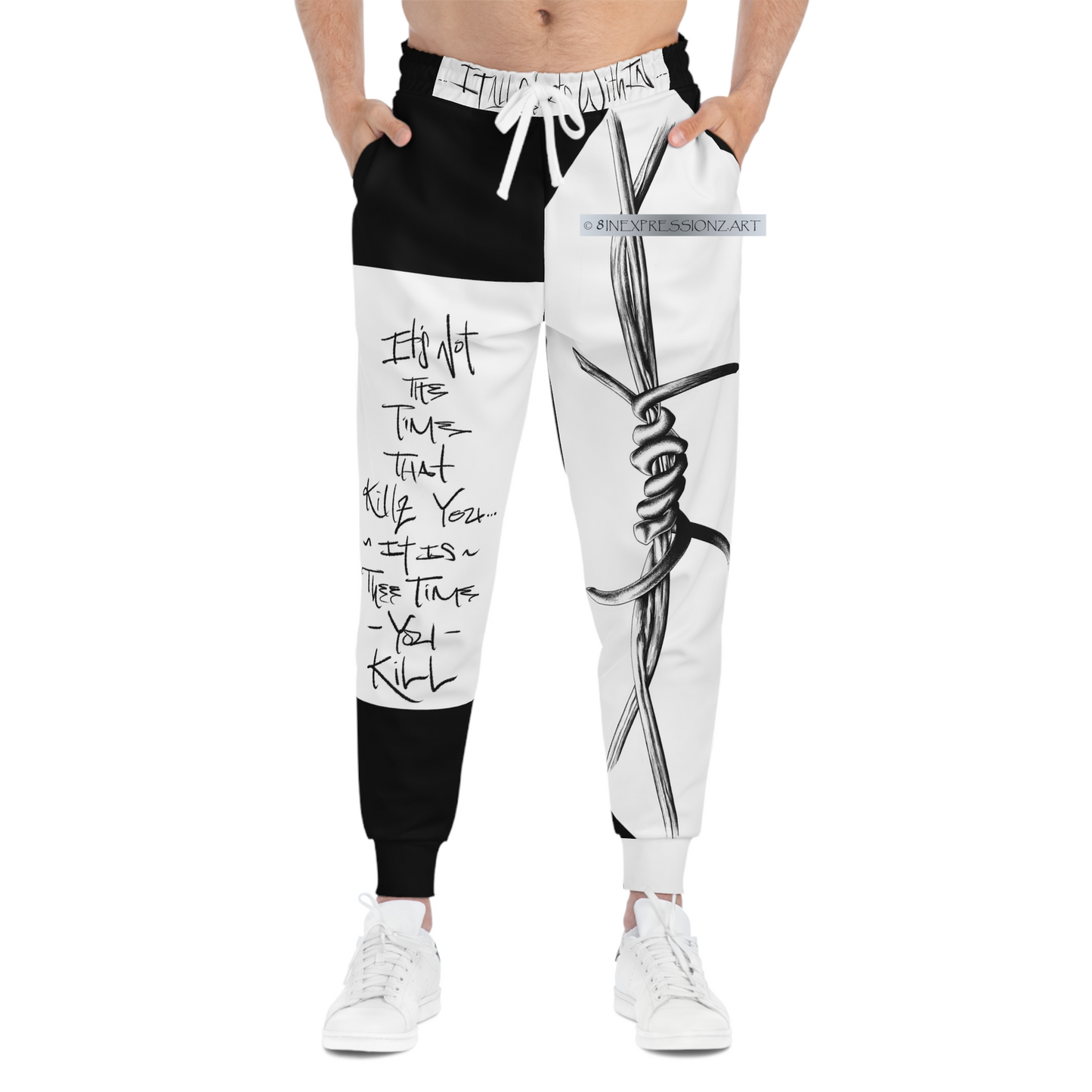 Barbwire Unisex Athletic Joggers - 8INEXPRESSIONZ.ART